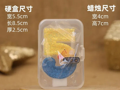 Cute Fashion Creative Engineering Car Excavator Number Birthday Cake Candle Gift Decoration Handmade Birthday Candle Boy Party