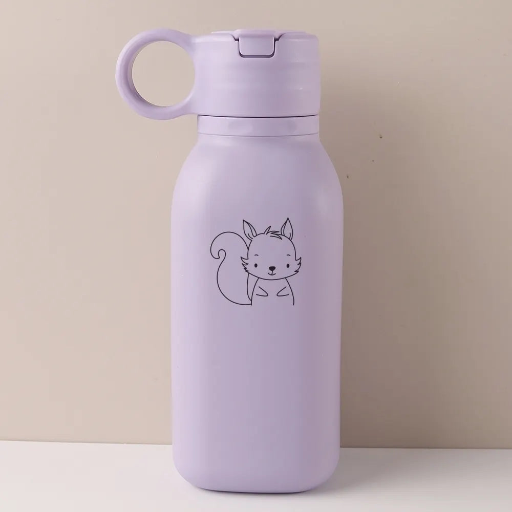 450ml Custom Name Silicone Straw Cup, Personalized Cartoon Pattern