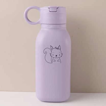 450ml Custom Name Silicone Straw Cup, Personalized Cartoon Pattern