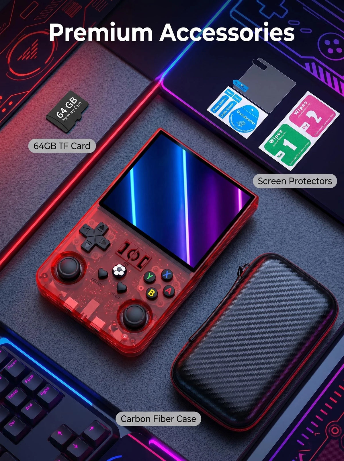 AISLPC R36MAX Retro Handheld Video Game Console 4.0 Inch IPS Screen Portable Pocket Video Player Plug and Play Games Kids Gifts