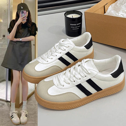 Shoes Woman 2025 Trend Casual Sneakers Comfortable Lace Up Flats Tennis Shoe Breathable Walking Jogging Shoe Zapatillas De Mujer