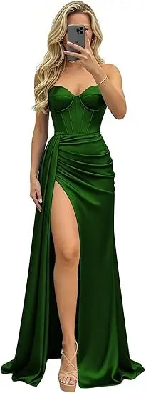 Sage Green Mermaid Prom Dresses Black Sweetheart Strapless Corset Formal Evening Party Gowns 2026 Graduation Dress Customized