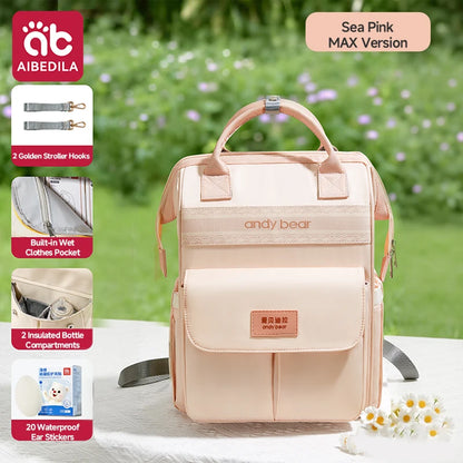 AIBEDILA Maternity Diaper Backpack Large Capacity Multifunctional Portable Light Baby Nappy Storage Backpack for Outdoor Travel