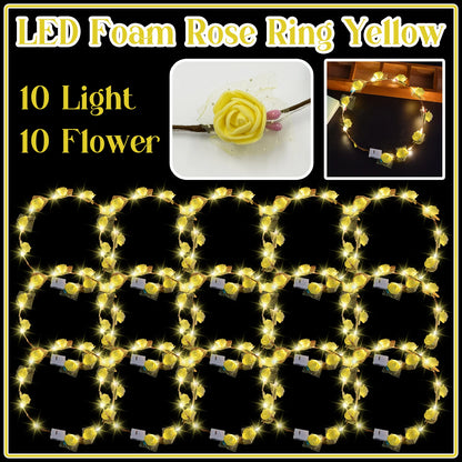 10-100Pcs LED Flower Headbands Light up Flower Headband Glow in the Dark Headband Wedding Party Music Festival Favors for Guest