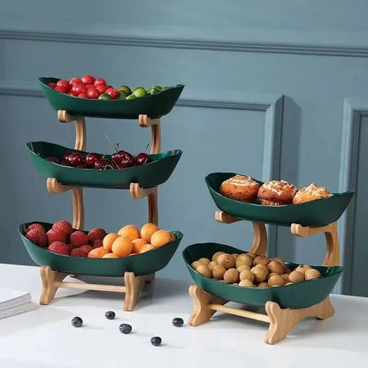 Creative 2/3 Layer Fruit Plate Home Organizer Living Room Plastic Snack Dish Dried Fruit Basket Candy Dish Cake Stand Salad Bowl