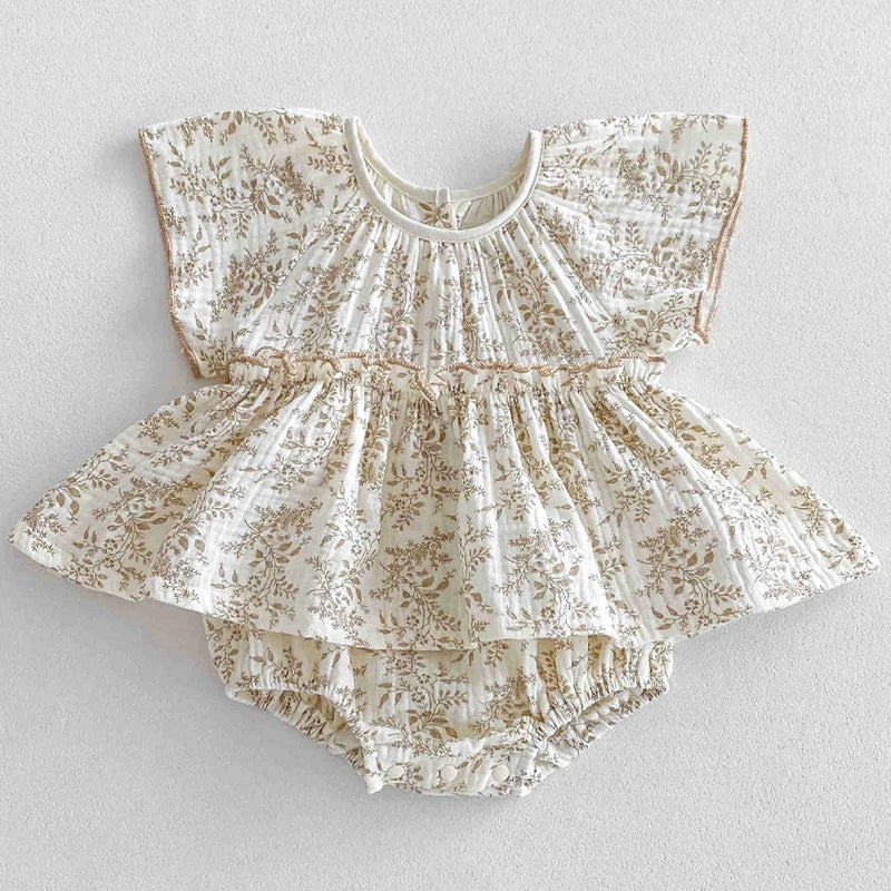 0-24M Baby Clothes Summer Baby Girl Bodysuit Floral New Female Baby Small Flying Sleeve Romper Dress Newborn One-piece Jumpsuit
