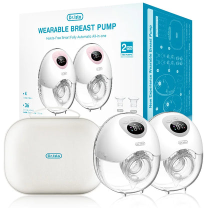 MAMIJOY Wearable Electric Breast Pump 4 Modes 36 Suction Levels Hands Free 35dB Low Noise Breast Pumps Breastfeeding EB50＆EB50D