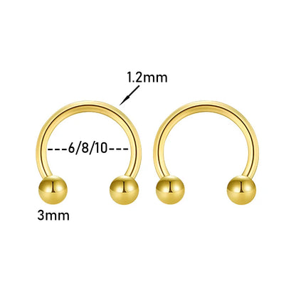 2Pcs Stainless Steel Crystal CZ Tragus Piercing Helix Studs Earrings For Women Girls Hoop Nose Ring Body Piercing Jewelry