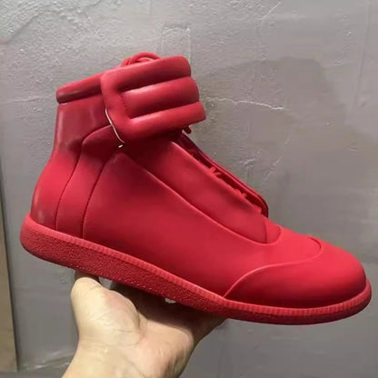 Men's High Top Casual Shoes Flats Premium Shoes For Man High Quality Leather Trainers Sneakers Hook & Loop Outdoor Ankle Boots