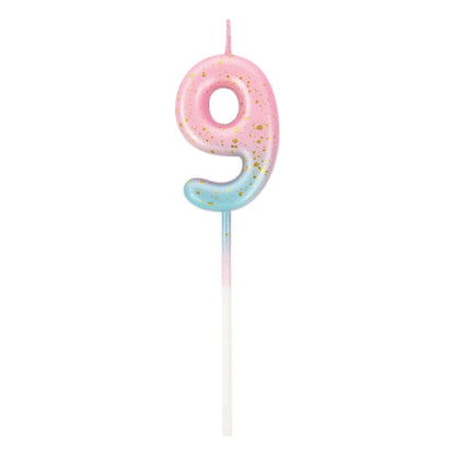 Gradient Cake Candles 0-9 Number Cake Topper Ins Birthday Cakes Toppers Birthdays Party Cupcake Decoration DIY Baking Supplies