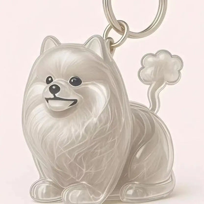Animal Zinc Alloy 3D Pet Keychain Charm | DIY Dog Hair Storage Pendant | Bag & Keyring Accessory