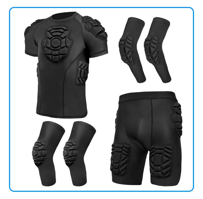 Impact Resistant Goalkeeper Clothing- Men's Compression Jersey & Shorts for Football Basketball Sports