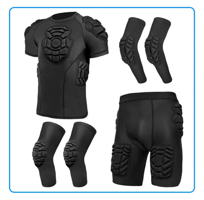 Impact Resistant Goalkeeper Clothing- Men's Compression Jersey & Shorts for Football Basketball Sports