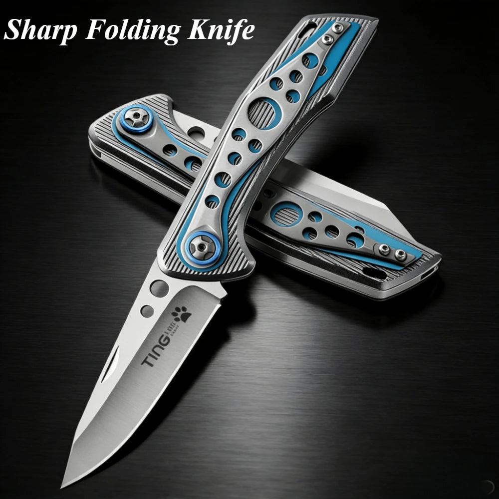 Multi-functional Folding Knife Outdoor Adventure Stainless steel Cutting Knife Pocket Knife Camping Knife High Hardness Small Kn