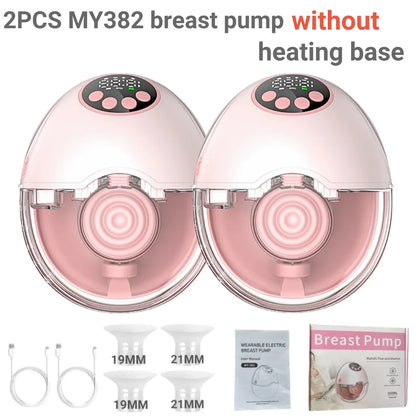 Upgrade Breast Pump Electric Handsfree BPA Free With Heating &UV Sterilize Lid Optional Silent Wireless Wearable Breastmilk Pump