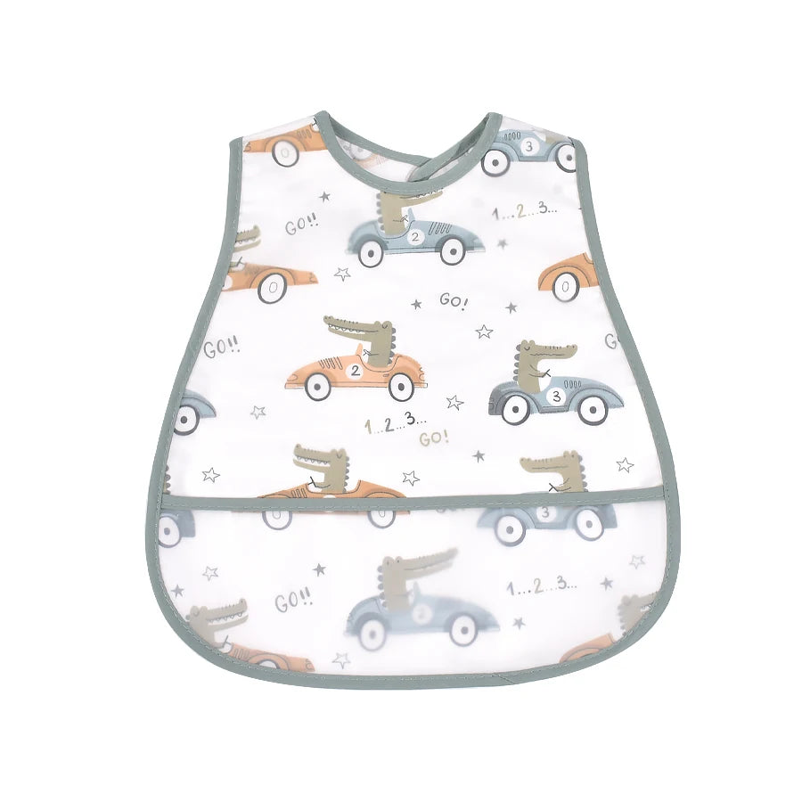 2023New Cartoon Pattern EVA Waterproof Pocket Lunch Feeding Bibs Adjustable Baby Bibs Cute Children Baby Apron Kids Burp Cloths