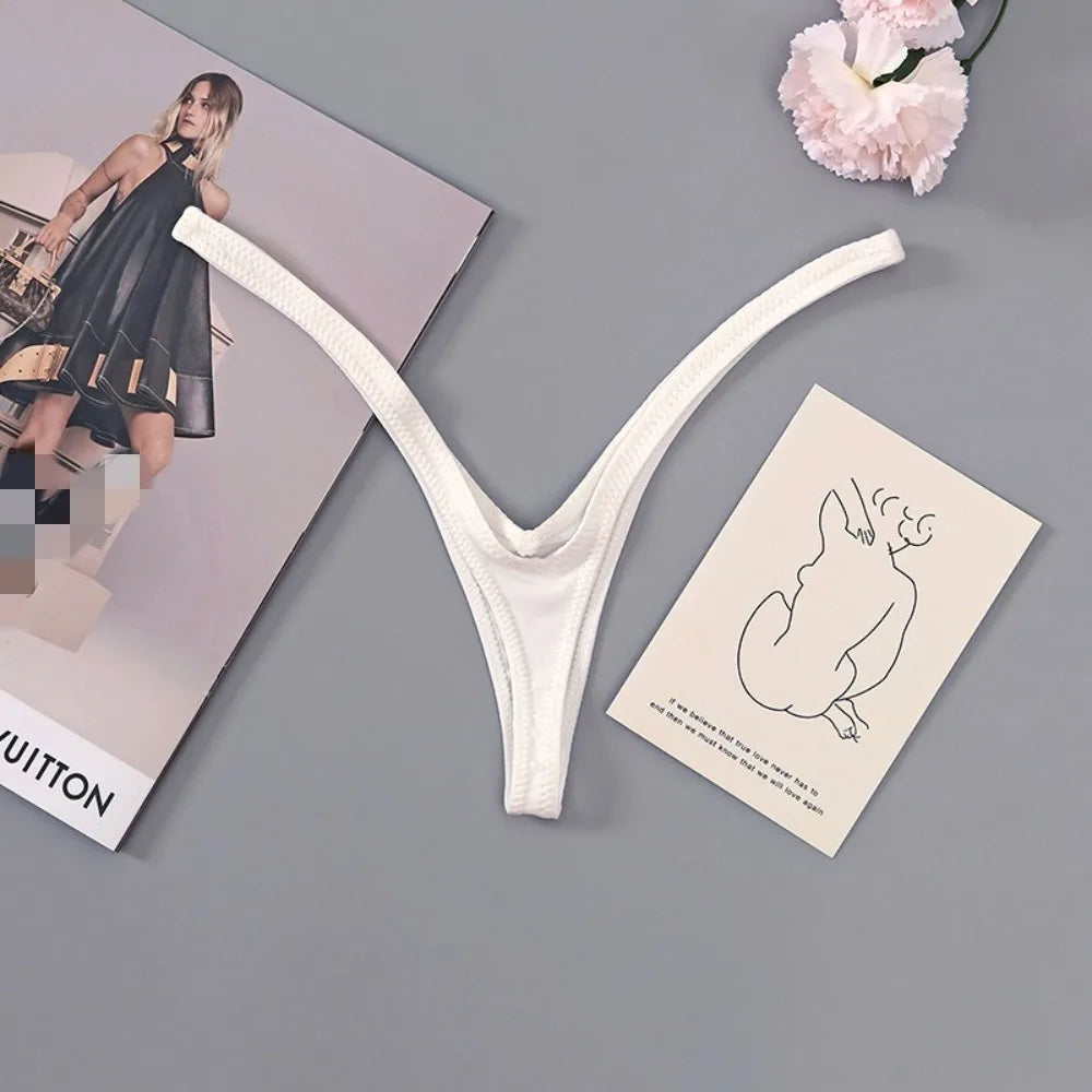 Innovative Deep V Look Thong Panties Equipped with A Sophisticated Cotton Women Briefs Comfortable Breathable Low Waist Bikini