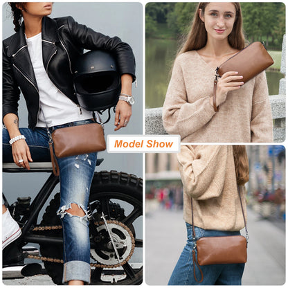 CONTACT'S Genuine Leather Sling Shoulder Bags for Women Brand Fashion Female Bags Handbags Clutch Bags Phone Pockets Wallets