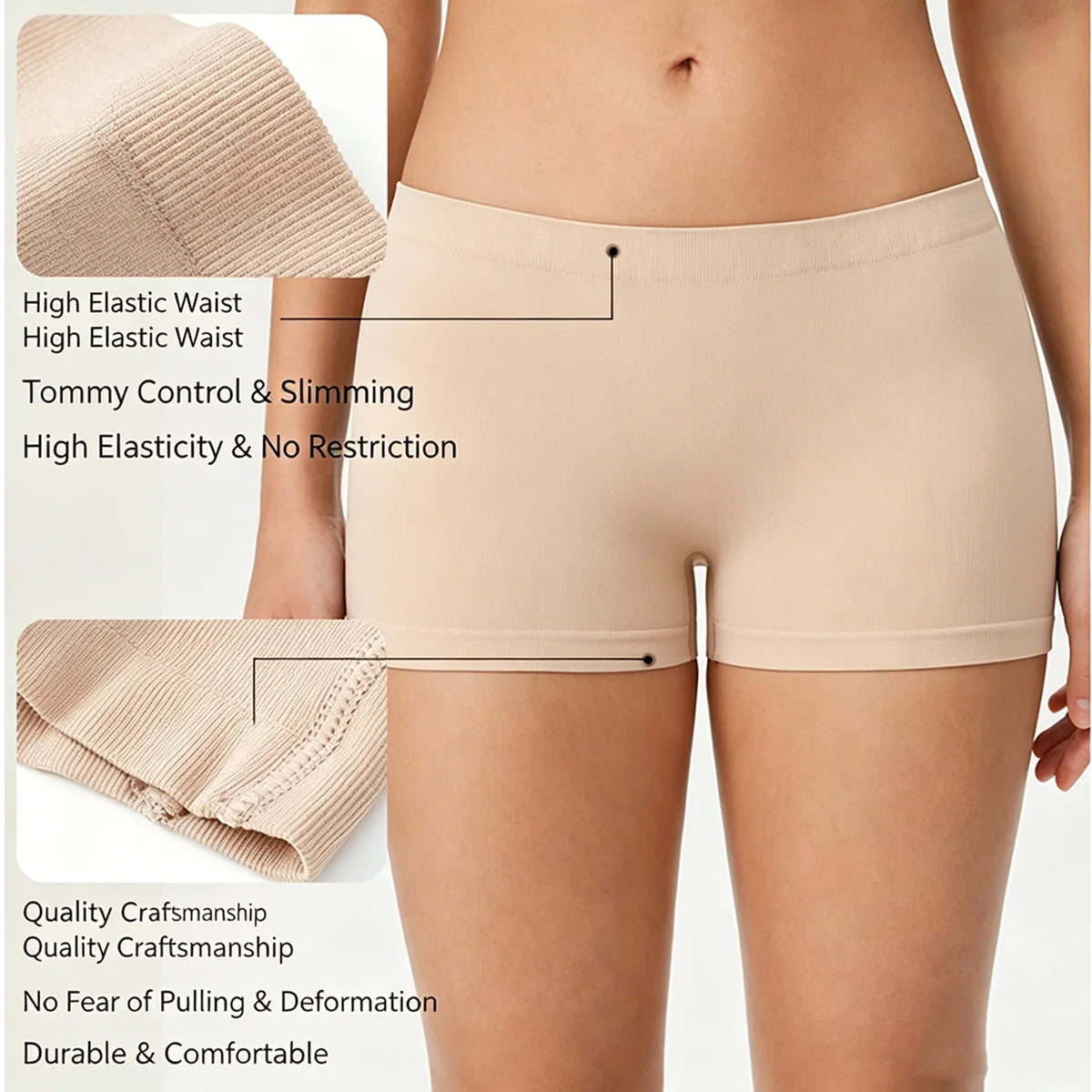 Seamless Women Boxer Briefs Boyshorts For Women Anti Chafing Shorts Women High Waisted Boy Shorts Panties Underwear