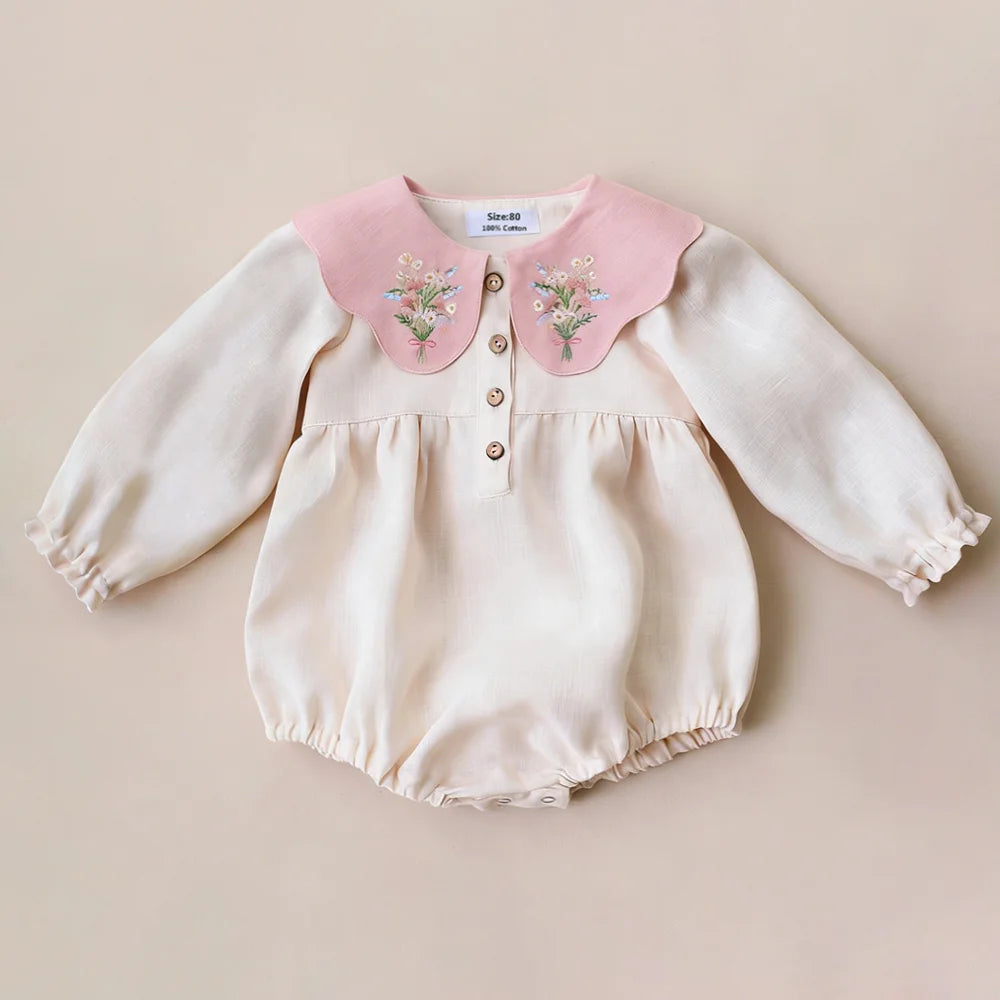 0-2y Baby Girls Clothes Cotton Linen Sleeveless Infant Girl Rompers