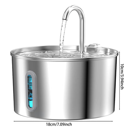 2.2L Cat Drinking Fountain Automatic Stainless Steel Pet Dogs Water Dispenser Ultra-quiet Pump Water Foutain For Multiple Pets