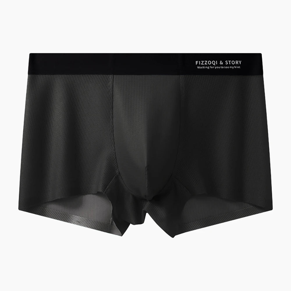 1/3PCS Ultra-thin Ice Silk Quick-dry Underwear Man Smooth Seamless Men's Panties Breathable Antibacterial 3D Silk Crotch Boxers