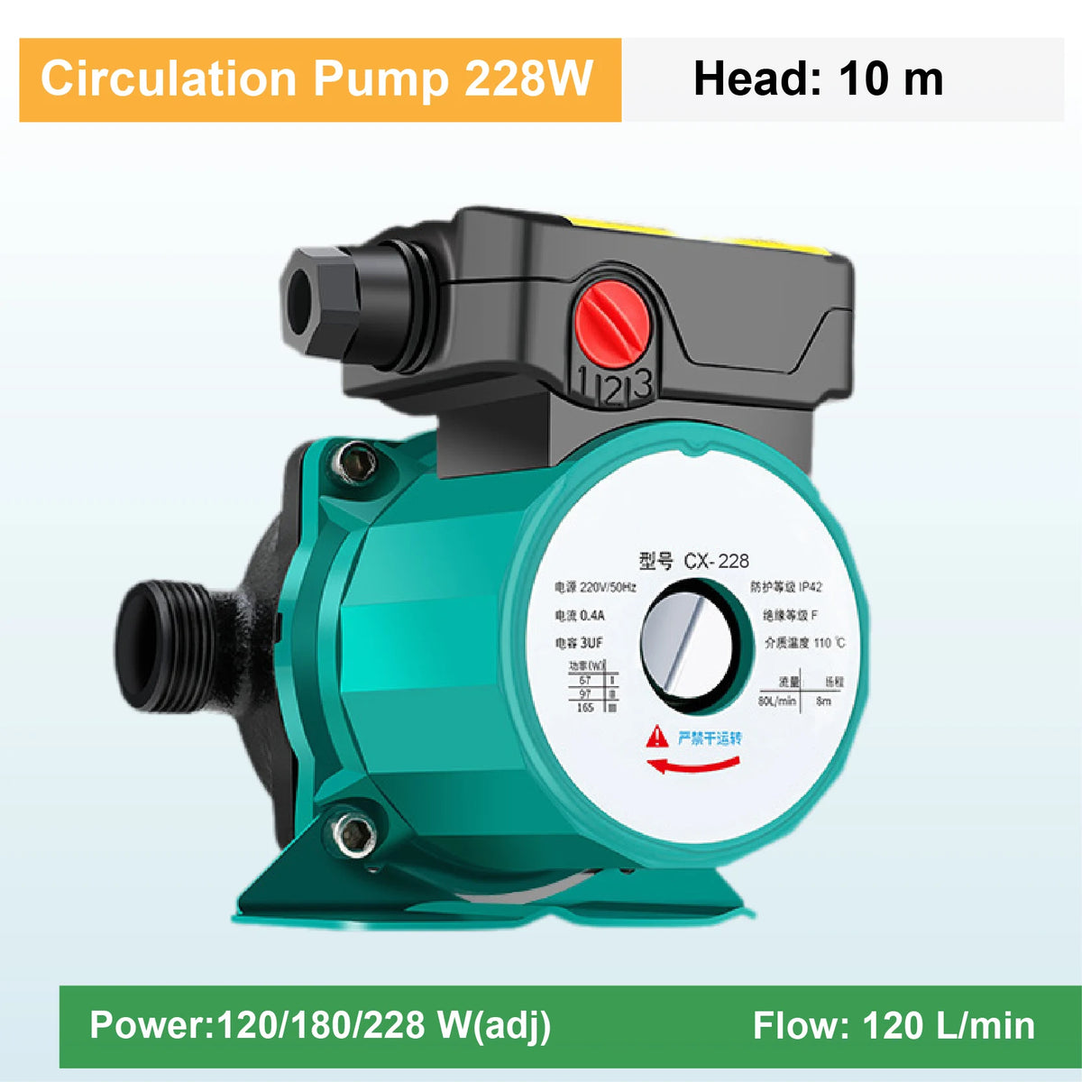 RS25-6A Hot Water Circulation Pump AC220V Energy Saving Low Noise Boiler Heating Pump 3/4" 1" HVAC Floor Heating Booster Pump