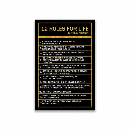10 Rules of Life Motivational Poster Inspiration Canvas Print Wall Art Office Decor Home Decor Motivational Sign Positive Saying