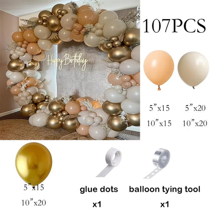 Metallic Gold White Balloons Garland 30th Birthday Party Decor Balloon Arch Kit Wedding Graduation Anniversary Decoration Globos