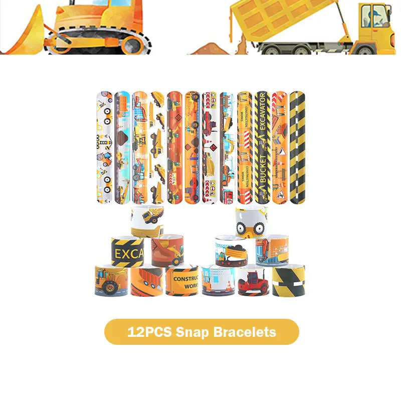 Happy Construction Birthday Party Decorations Set Plates Cup Tablecloth Gift Bags Banner Stickers Cake Decoration Party Supplies