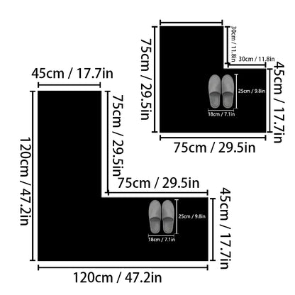 Simple L-shaped shower mat bathroom mat diatomaceous earth absorbent mat toilet anti-slip mat door mat
