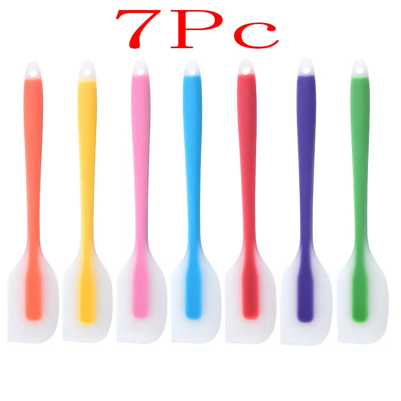 7Pc Silicone Spatula Cream Butter Cooking Baking Spatula Heat-resistant Silicone Spatula Transparent Kitchen Baking Tools