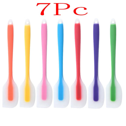 7Pc Silicone Spatula Cream Butter Cooking Baking Spatula Heat-resistant Silicone Spatula Transparent Kitchen Baking Tools