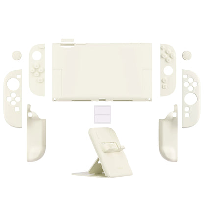 PlayVital Solid Color Protective Case for Nintendo Switch 2, Anti-Scratches Hard Shell Dockable Grip Cover with  Foldable Stand
