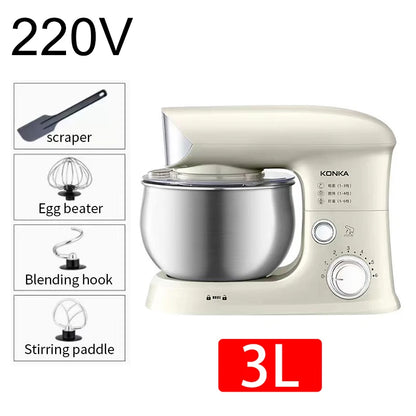 2026 Multifunctional Chef Machine Household 3-5 Liter Small Dough Kneading Machine Fully Automatic Household Electric Egg Beater