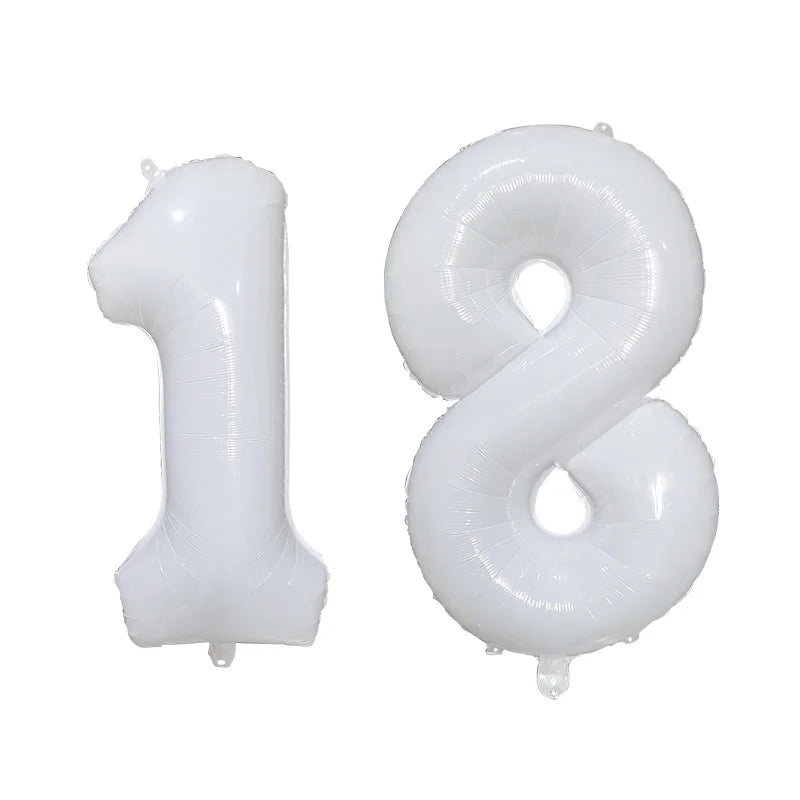 2Pcs 32 Inch Gold Silver Black Blue Red Helium Foil Number Balloon 16 17 18 19 20 21 Happy Birthday Party Decoration Supplies