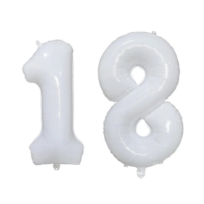 2Pcs 32 Inch Gold Silver Black Blue Red Helium Foil Number Balloon 16 17 18 19 20 21 Happy Birthday Party Decoration Supplies