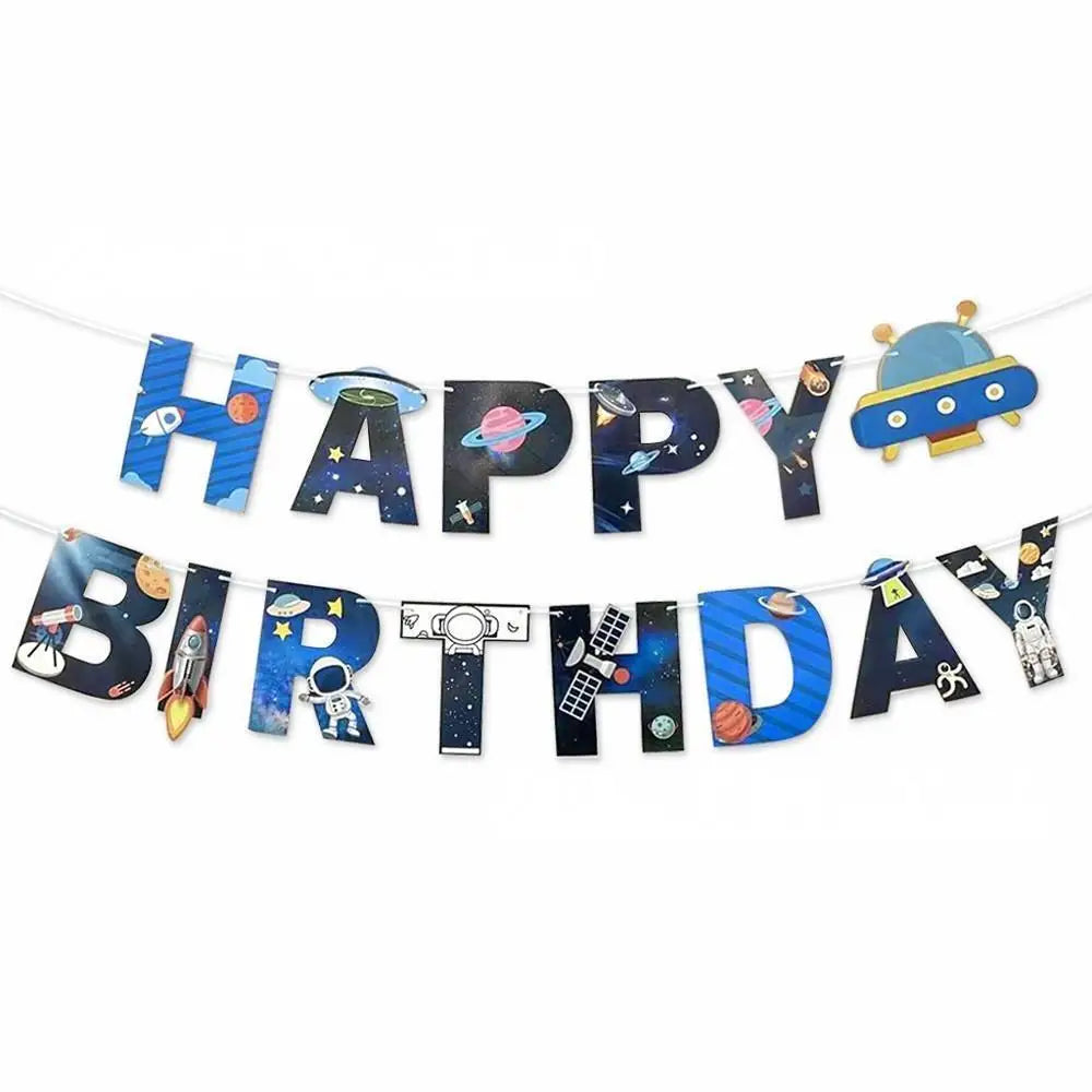 Planet Astronaut Birthday Party Decoration Paper Cup Plate Napkin Balloon Tablecloth  For Kids Baby Shower Party Supplies Gifts