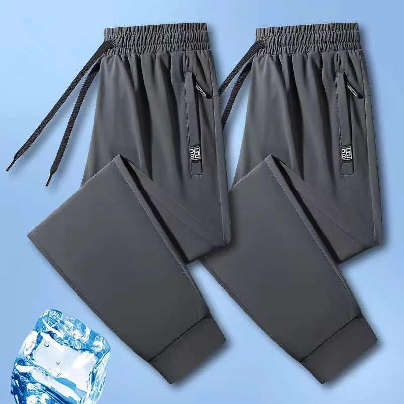 New High-quality Ice Silk Casual Comprehensive Training Pants Two-piece Summer Men's Sweat Absorbing Quick Drying Leggings