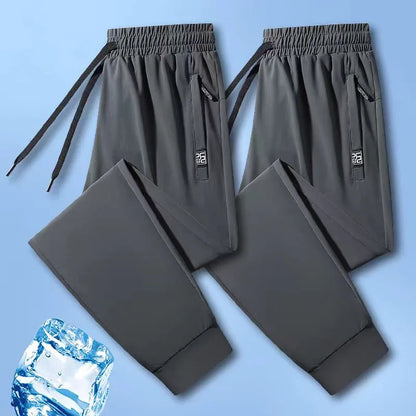 New High-quality Ice Silk Casual Comprehensive Training Pants Two-piece Summer Men's Sweat Absorbing Quick Drying Leggings
