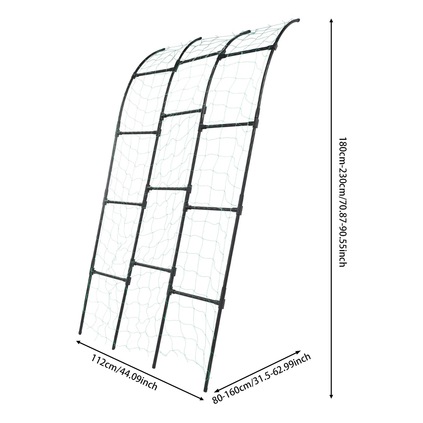 Garden Arch Trellis 82.7in Tall, Climbing Plant Support 35.4x31.5in, Steel Arbor for Cucumber Grape Vine Tomato
