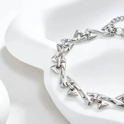 Letter Z Thorn Chain Bracelet for Women Men, Stainless Steel Barbed Wire Link, Gothic Punk Jewelry Gift