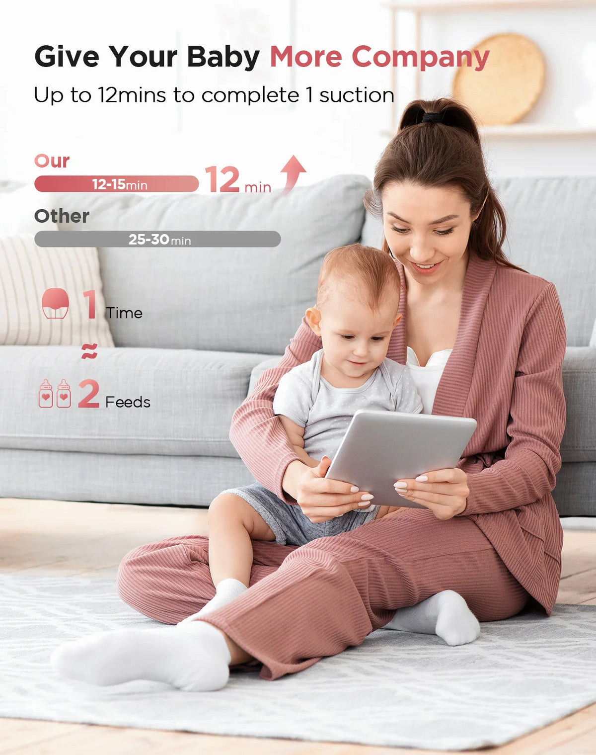 2pcs Electric Breast Pump, 3 Modes & 12 Levels Quiet Rechargeable, Portable, Automatic Milk Extractor for Breastfeeding