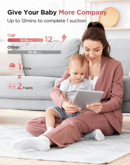 2pcs Electric Breast Pump, 3 Modes & 12 Levels Quiet Rechargeable, Portable, Automatic Milk Extractor for Breastfeeding