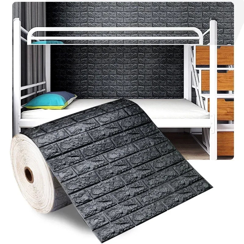 70cmx1/5/10m 3D Wallpaper Decoration Self-Adhesive Antique Foam Brick