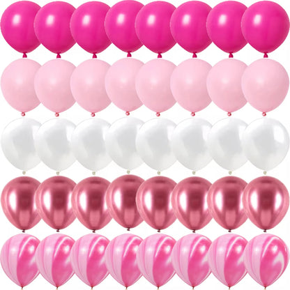 Rose Pink Metal Latex Confetti Confetti Balloons Wedding Decorations Matte Globos New Year Birthday Party Decorations