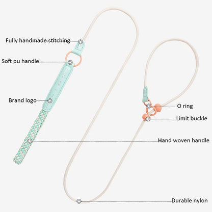 New Durable Nylon Pet P Chain Dogs Slip Training Lead Adjustable Puppy Dog Training Leash Collar For Small Medium Large Dogs