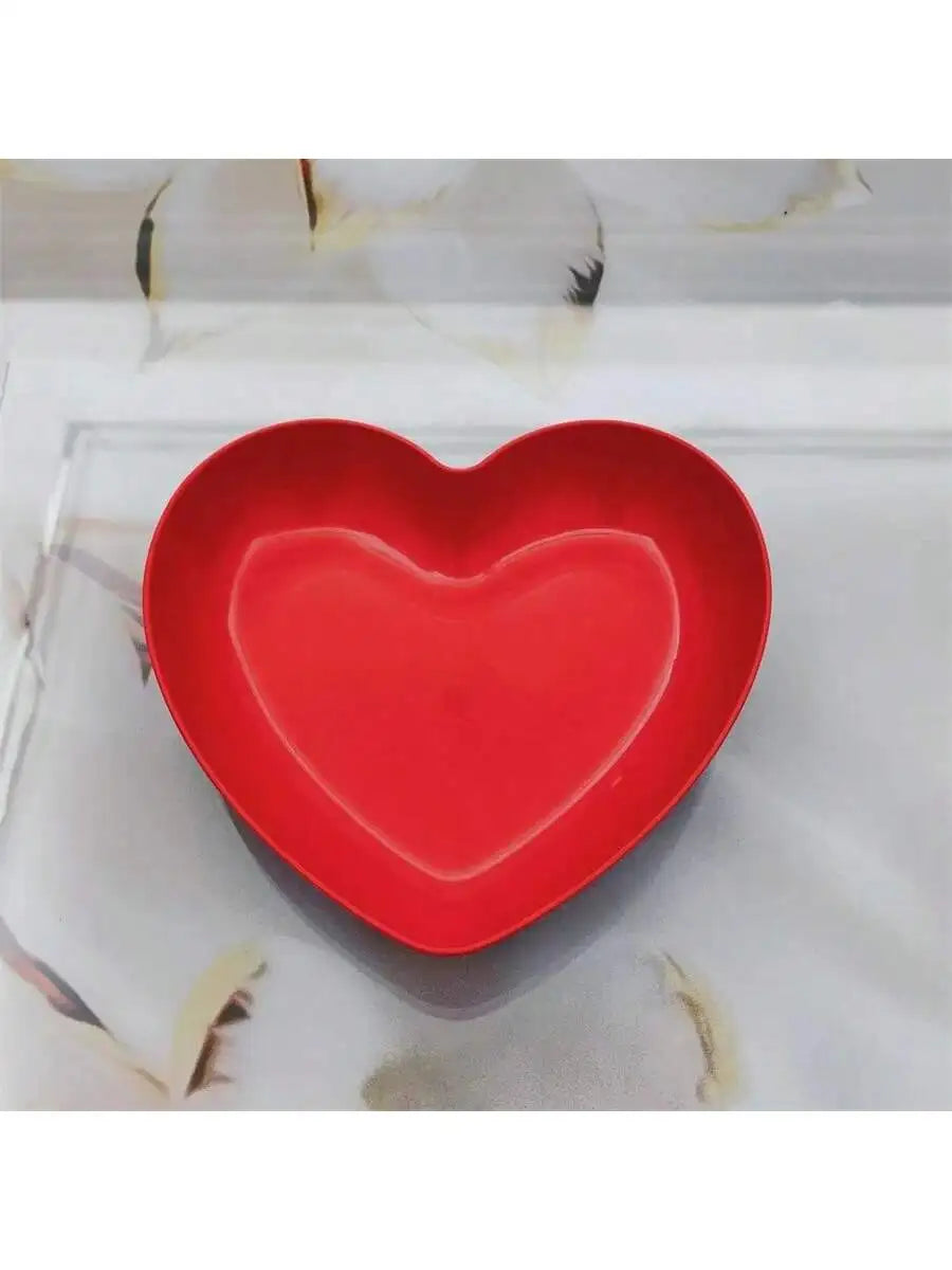 1/5/10/20pcs Plastic Heart Shaped Dinner Plate Set - Red And Pink Heart Themed Fruit Snacks Plate,Suitable For All Parties