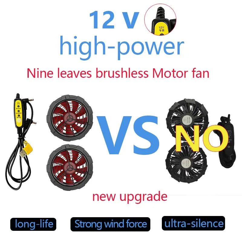 Summer Cooling 2-4 Fan Holes Fan Workwear, Unisex Short Sleeve, Outdoor Sun Protection & Cooling Vest with Built-in Fans