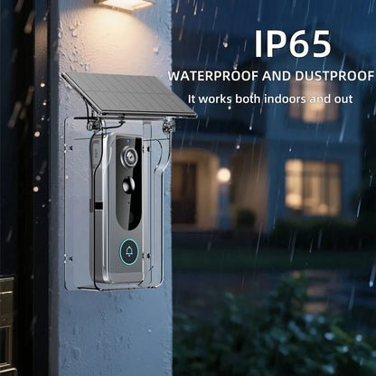 WiFi Solar Charging Wireless Video Doorbell Smart Wireless Intercom Waterproof Voice Changing Intercom Monitoring Camera